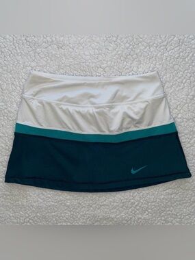 NIKE Dri Fit golf tennis skirt White Midnight Tea Emerald Green runner gym S
